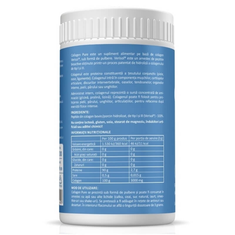 Collagen Pure pulbere fara arome, 150 g, Zenyth Collagen Pure pulbere fara arome, 150 g, Zenyth