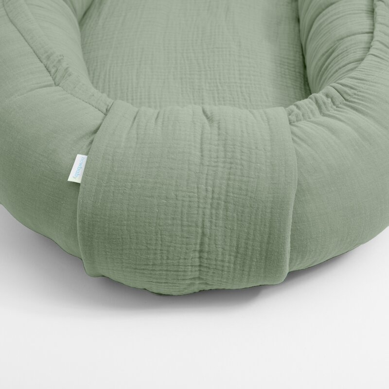 Cosulet bebelus, New Baby, Pentru dormit, Baby Nest 80 x 50 cm, Din muselina, Din materiale certificate Oeko Tex Standard 100, Salvia Cosulet bebelus, New Baby, Pentru dormit, Baby Nest 80 x 50 cm, Din muselina, Din materiale certificate Oeko Tex Standard 100, Salvia