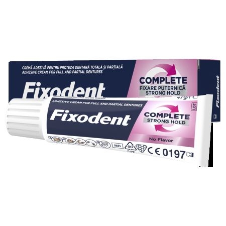 Crema adeziva pentru proteza dentara Complete Strong Hold Neutral, 47 g, Fixodent Crema adeziva pentru proteza dentara Complete Strong Hold Neutral, 47 g, Fixodent