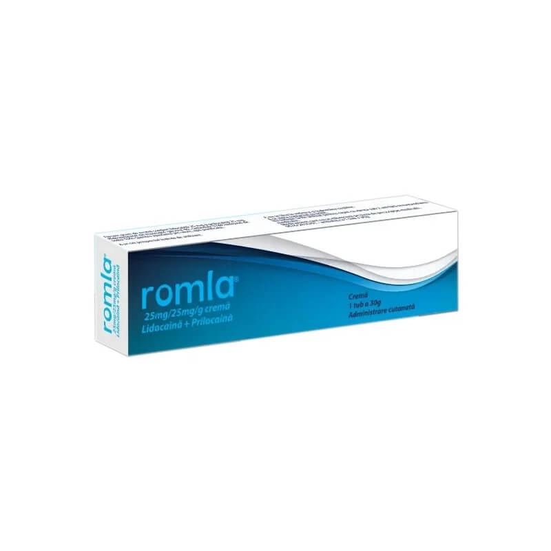 Crema anestezica cu lidocaina si prilocaina Romla 25mg/25mg/g, 30 g, Elantis Farma Crema anestezica cu lidocaina si prilocaina Romla 25mg/25mg/g, 30 g, Elantis Farma