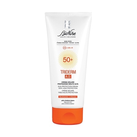 Crema protectie solara pentru pielea atopica SPF 50+ Triderm A.D, 200 ml, BioNike Crema protectie solara pentru pielea atopica SPF 50+ Triderm A.D, 200 ml, BioNike