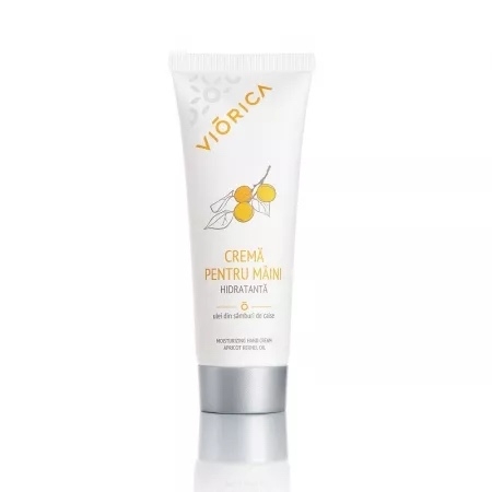 Crema de maini hidratanta cu ulei din samburi de caise, 75 ml, Viorica Crema de maini hidratanta cu ulei din samburi de caise, 75 ml, Viorica