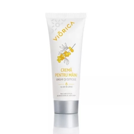 Crema de maini, unghii si cuticule cu ulei de catina, 75 ml, Viorica Crema de maini, unghii si cuticule cu ulei de catina, 75 ml, Viorica