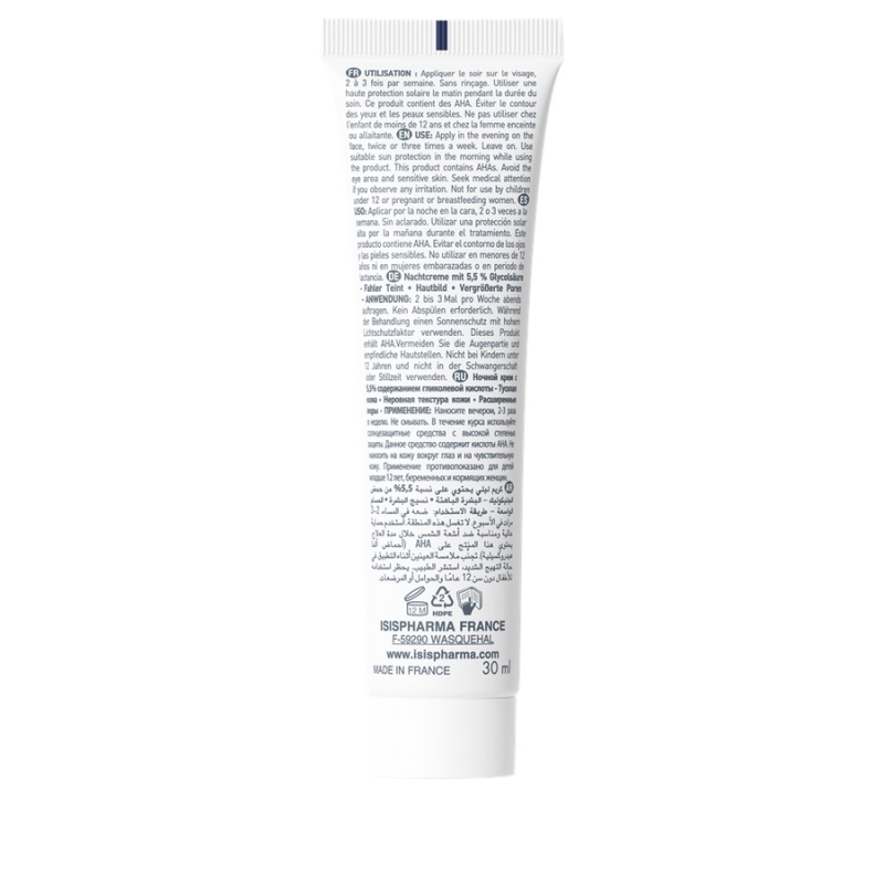 Crema de noapte cu 5.5% acid glicolic Glyco-A Soft Peeling, 30 ml, Isispharma