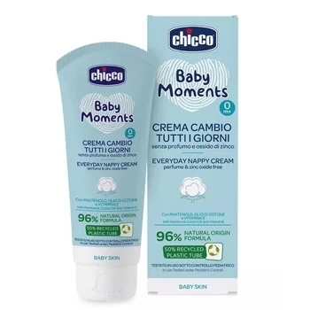 Crema de protectie impotriva iritatiilor de scutec Baby Moments + 0 luni, 100 ml, Chicco Crema de protectie impotriva iritatiilor de scutec Baby Moments + 0 luni, 100 ml, Chicco