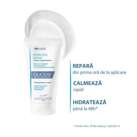 Crema hidratanta anti-imperfectiuni Keracnyl Repair, 50 ml, Ducray