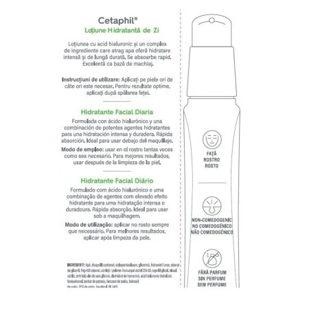 Lotiune hidratanta de zi cu acid hialuronic, 88 ml, Cetaphil