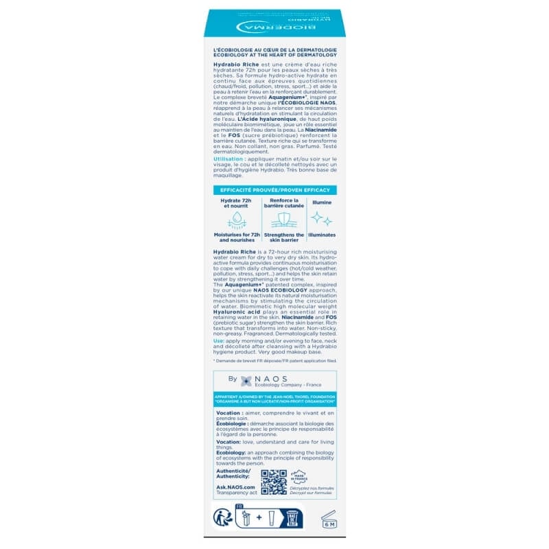 Crema intens hidratanta Hydrabio Riche, 40 ml, Bioderma Crema intens hidratanta Hydrabio Riche, 40 ml, Bioderma
