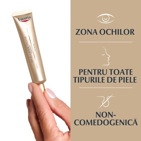 Crema de ochi SPF 20 Hyaluron Filler + Elasticity, 15 ml, Eucerin