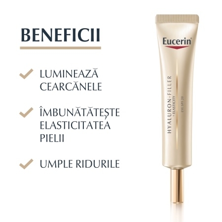 Crema de ochi SPF 20 Hyaluron Filler + Elasticity, 15 ml, Eucerin