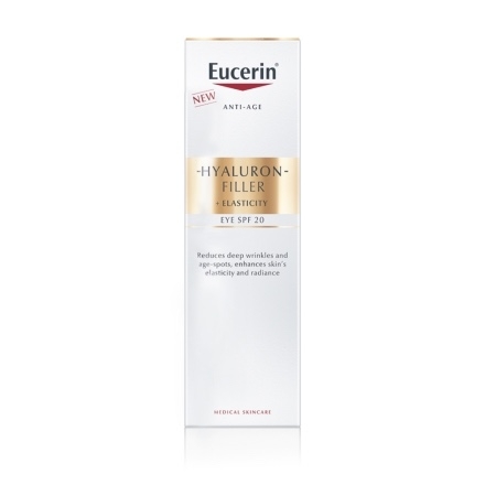 Crema de ochi SPF 20 Hyaluron Filler + Elasticity, 15 ml, Eucerin