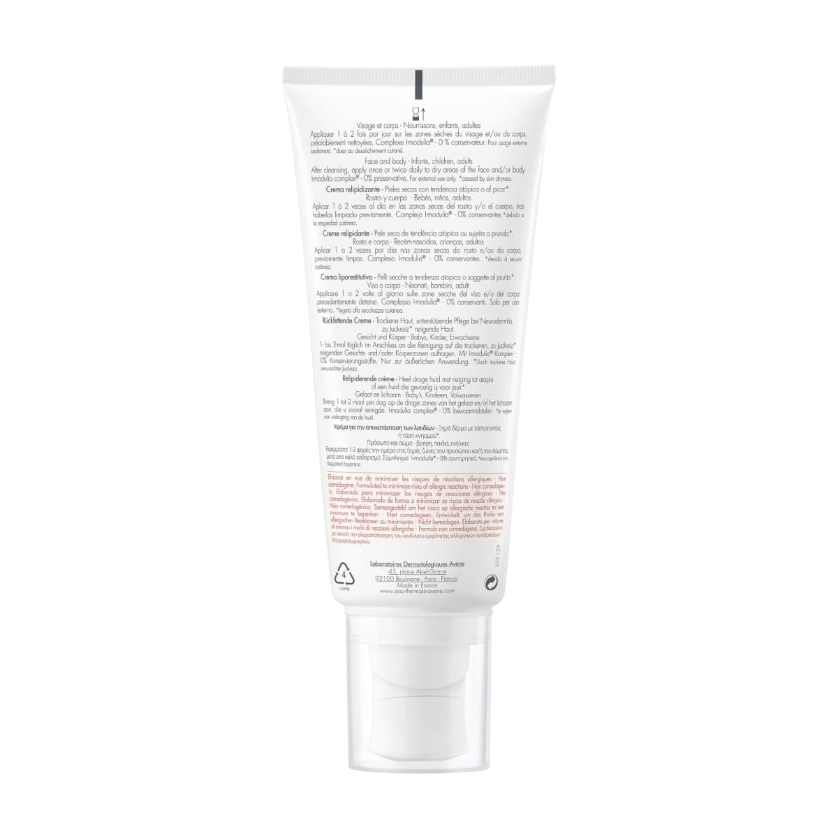 Crema relipidanta pentru pielea uscata predispusa la dermatita atopica sau prurit XeraCalm AD, 200 ml, Avene Crema relipidanta pentru pielea uscata predispusa la dermatita atopica sau prurit XeraCalm AD, 200 ml, Avene