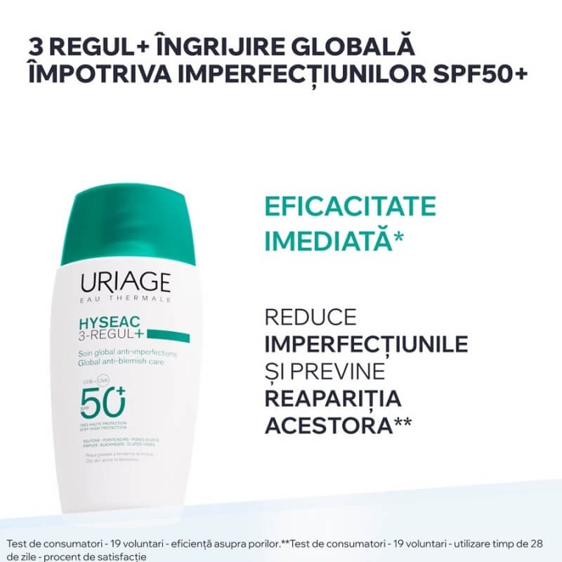 Crema SPF 50+ Hyseac 3-Regul+, 50 ml, Uriage Crema SPF 50+ Hyseac 3-Regul+, 50 ml, Uriage