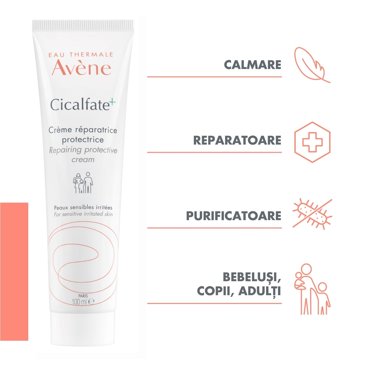 Crema reparatoare si protectoare Cicalfate, 100 ml, Avene Crema reparatoare si protectoare Cicalfate, 100 ml, Avene
