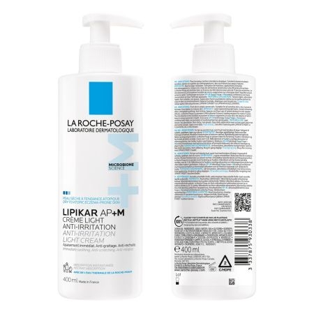 Crema triplu reparatoare cu textura lejera Lipikar Light AP+M, 400 ml, La Roche-Posay