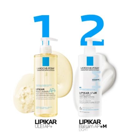 Crema triplu reparatoare cu textura lejera Lipikar Light AP+M, 400 ml, La Roche-Posay