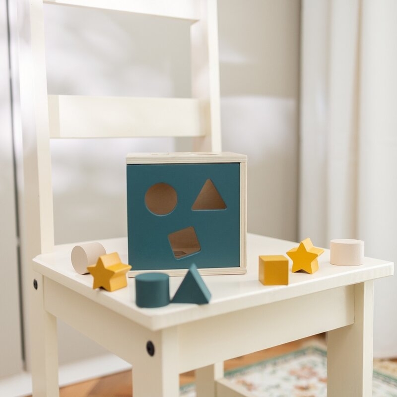 Cub de activitati, Petite&Mars, Gravity Wood of Mars, Cu 12 piese, 12 luni+, Multicolor