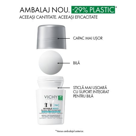 Deodorant roll-on Invisible Resist 72h, 50 ml, Vichy