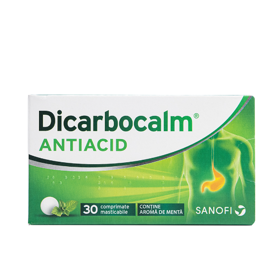 Dicarbocalm antiacid, 30 comprimate masticabile, Sanofi Dicarbocalm antiacid, 30 comprimate masticabile, Sanofi