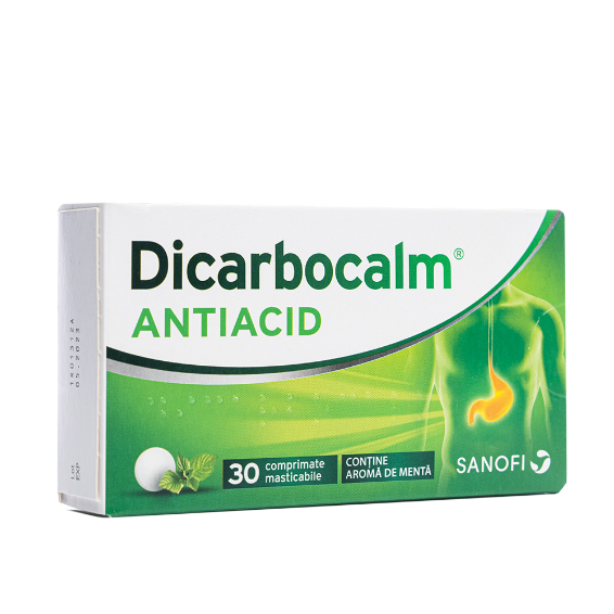 Dicarbocalm antiacid, 30 comprimate masticabile, Sanofi Dicarbocalm antiacid, 30 comprimate masticabile, Sanofi