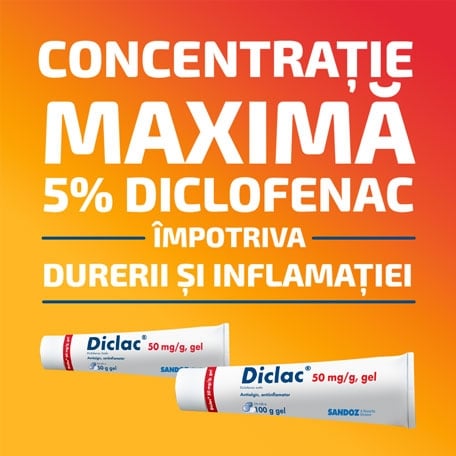 Diclac gel, 50 mg/g, 100 g, Sandoz Diclac gel, 50 mg/g, 100 g, Sandoz