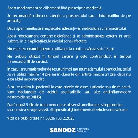 Diclac gel, 50 mg/g, 50 g, Sandoz Diclac gel, 50 mg/g, 50 g, Sandoz
