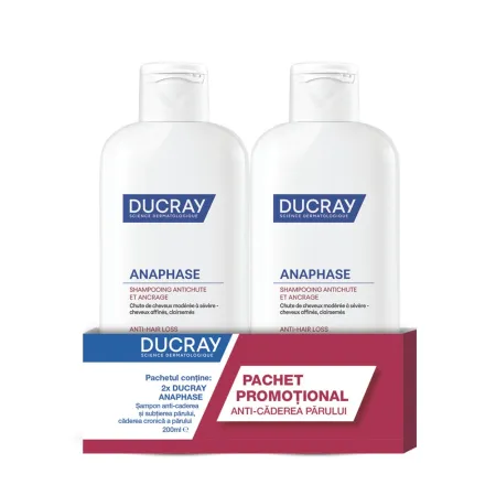 Pachet Sampon revitaliant si fortifiant Anaphase, 200 ml + 200 ml, Ducray Pachet Sampon revitaliant si fortifiant Anaphase, 200 ml + 200 ml, Ducray