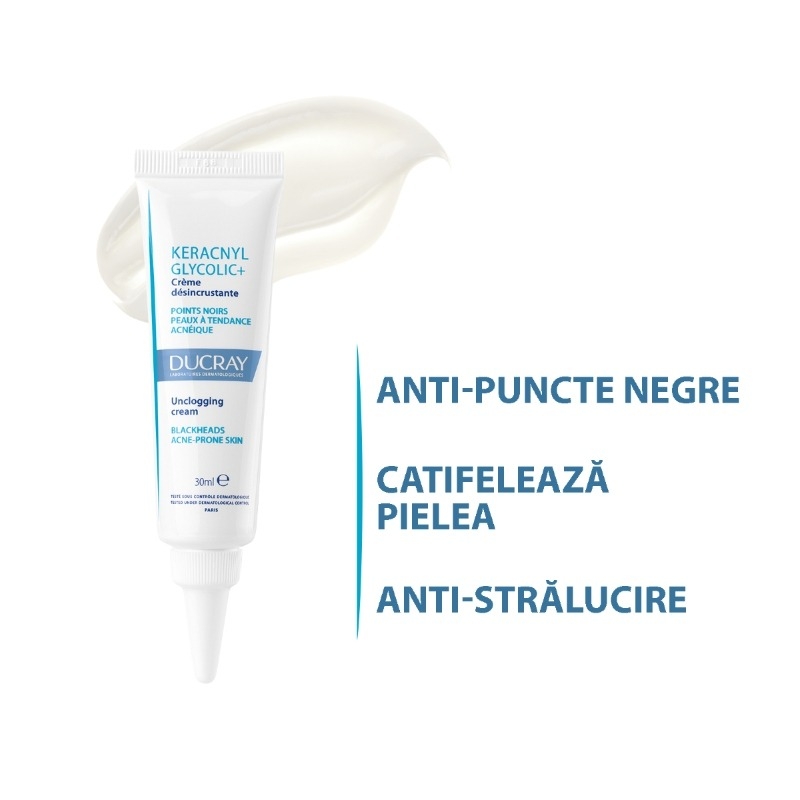 Crema anti-acnee Keracnyl Glycolic Control , 30 ml, Ducray Crema anti-acnee Keracnyl Glycolic Control , 30 ml, Ducray