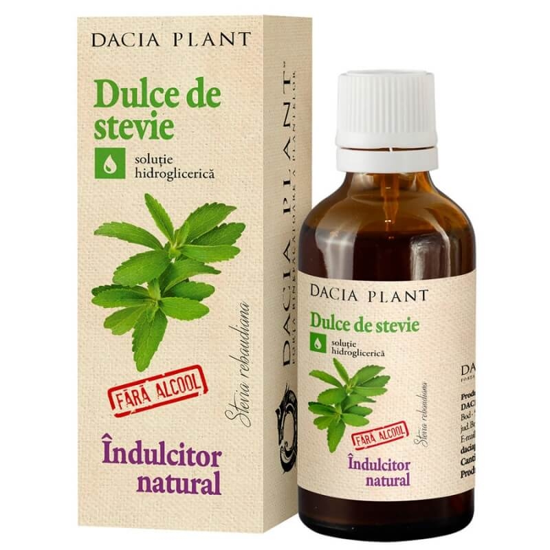 Tinctura fara alcool Dulce de Stevie, 50 ml, Dacia Plant