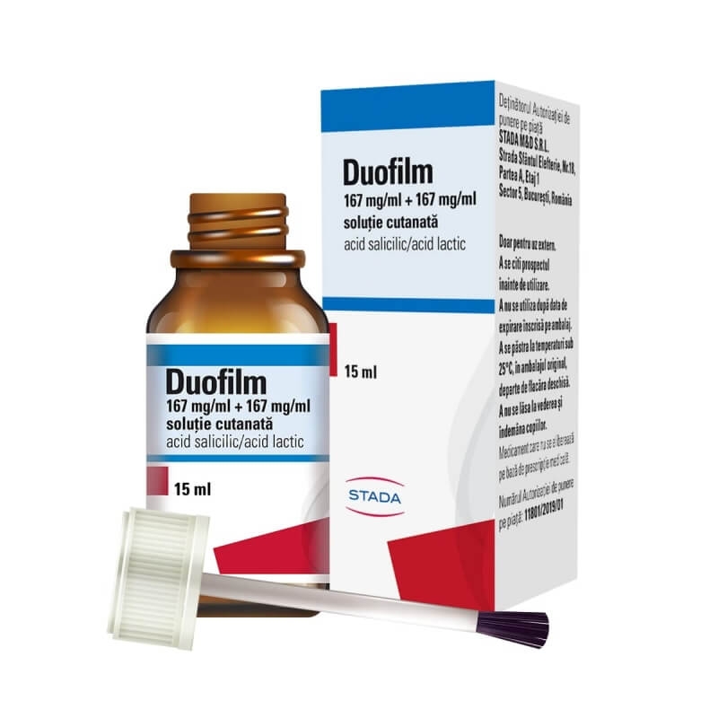Duofilm solutie cutanata, 167 mg/ml + 167 mg/ml, 15 ml, Stada Duofilm solutie cutanata, 167 mg/ml + 167 mg/ml, 15 ml, Stada