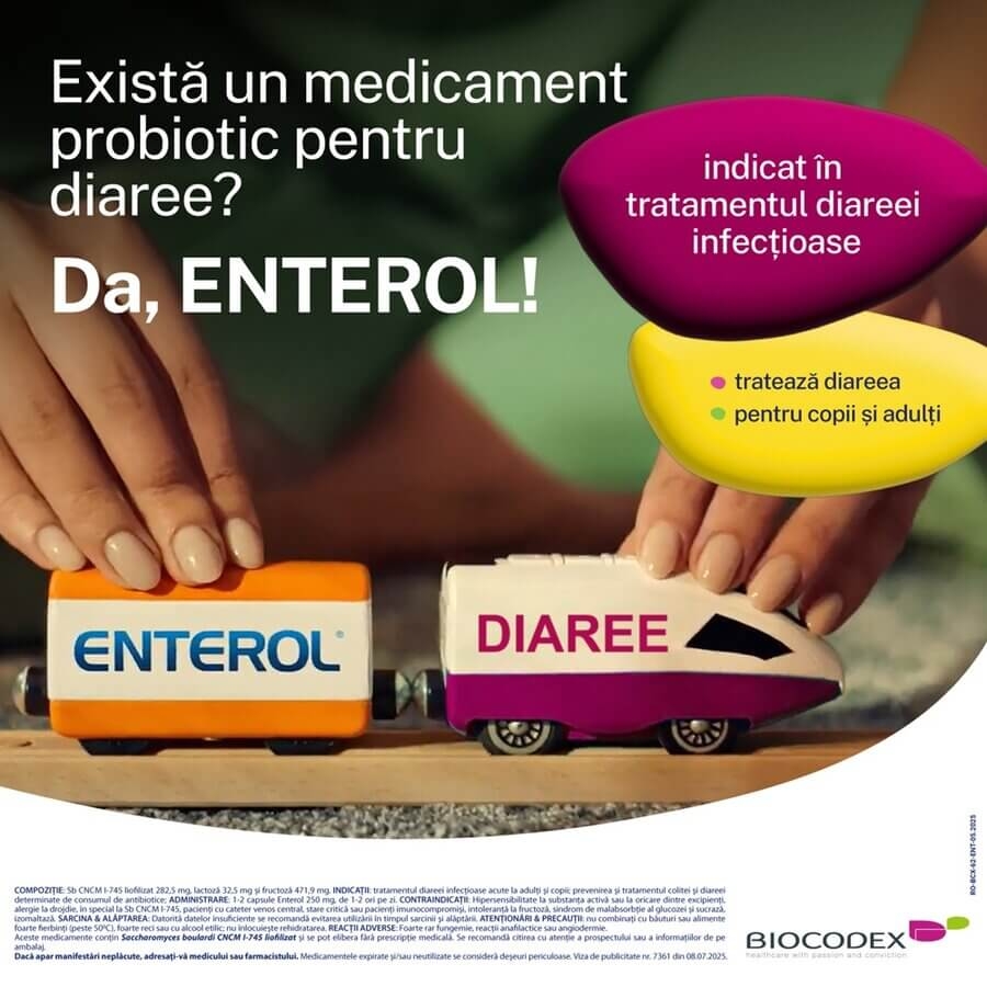 Enterol, 250 mg, 10 plicuri, Biocodex
