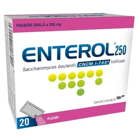 Enterol 250 mg, 20 plicuri, Biocodex Enterol 250 mg, 20 plicuri, Biocodex
