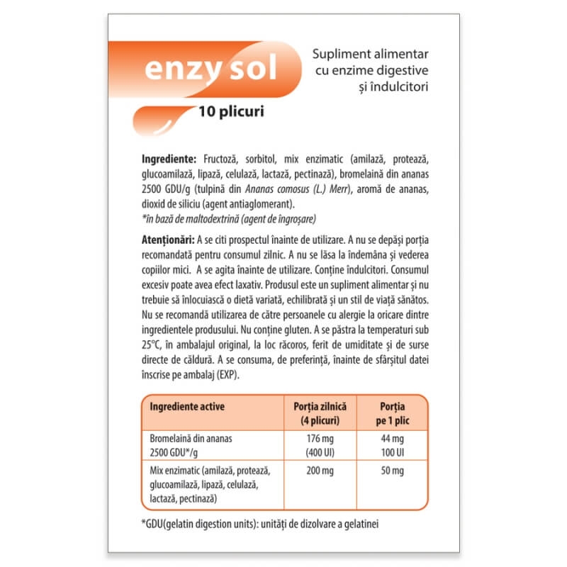 Enzysol, 10 plicuri, Dr. Phyto