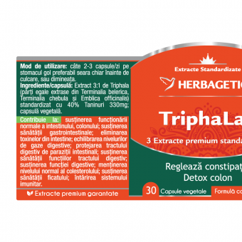 TriphaLax, 30 capsule, Herbagetica TriphaLax, 30 capsule, Herbagetica