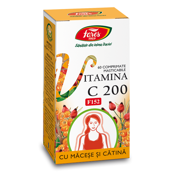 Vitamina C 200 (F152) 60compr.mast, Fares Vitamina C 200 (F152) 60compr.mast, Fares