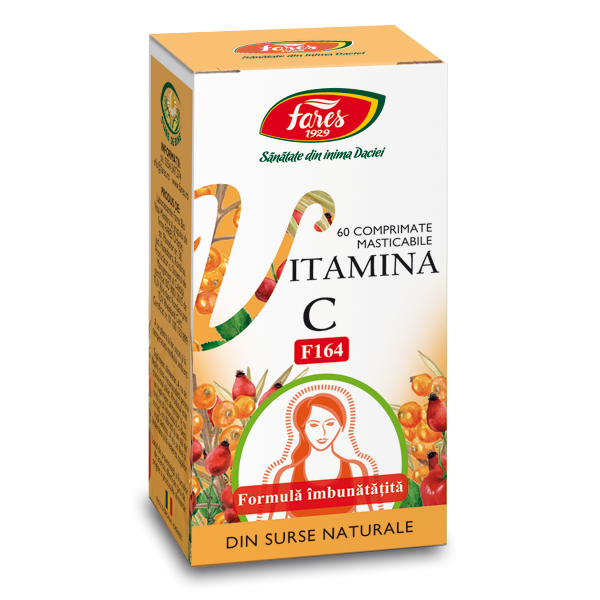Vitamina C naturala (F164) 60compr.mast, Fares