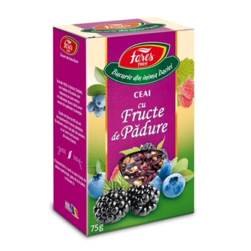 Ceai aromat cu fructe de padure, 75 g, Fares Ceai aromat cu fructe de padure, 75 g, Fares