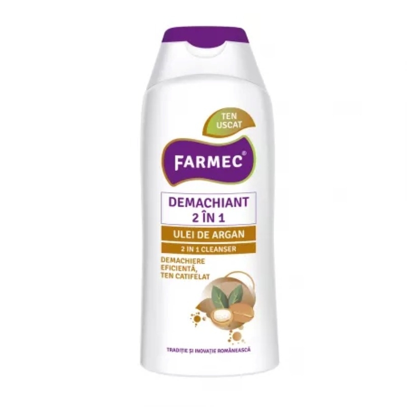 Demachiant 2 in 1 ulei de argan, 200 ml, Farmec Demachiant 2 in 1 ulei de argan, 200 ml, Farmec