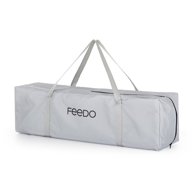 Feedo - Patut de calatorie, Pliabil, Cu geanta de transport inclusa, Cu intrare laterala si inchidere prin fermoar, Greutate maxima suportata 15 kg, 0-30 luni, Gri deschis Feedo - Patut de calatorie, Pliabil, Cu geanta de transport inclusa, Cu intrare laterala si inchidere prin fermoar, Greutate maxima suportata 15 kg, 0-30 luni, Gri deschis