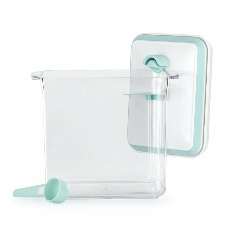Feedo - Recipient depozitare lapte praf, 1700 ml, Capac etans, Din plastic, Fara BPA, Turcoaz Feedo - Recipient depozitare lapte praf, 1700 ml, Capac etans, Din plastic, Fara BPA, Turcoaz