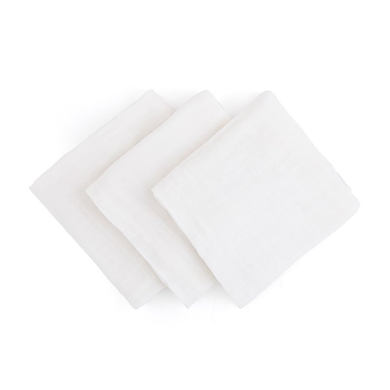Feedo - Set 3 scutece din muselina, Multifunctionale, Din bumbac certificat Oeko-Tex Standard 100, 68x68 cm, 0 luni+, Alb Feedo - Set 3 scutece din muselina, Multifunctionale, Din bumbac certificat Oeko-Tex Standard 100, 68x68 cm, 0 luni+, Alb