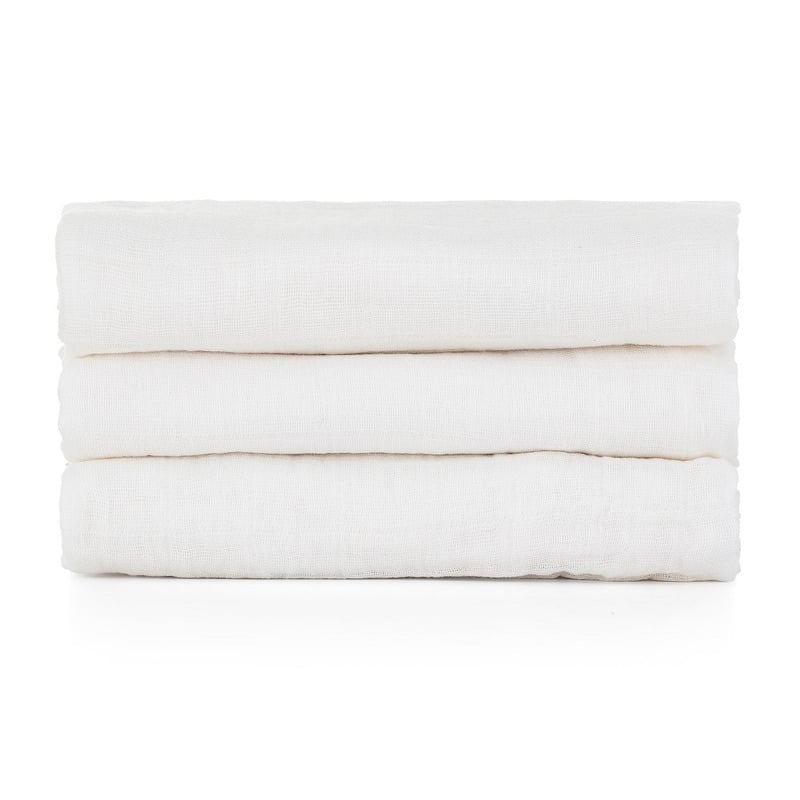 Feedo - Set 3 scutece din muselina, Multifunctionale, Din bumbac certificat Oeko-Tex Standard 100, 68x68 cm, 0 luni+, Alb Feedo - Set 3 scutece din muselina, Multifunctionale, Din bumbac certificat Oeko-Tex Standard 100, 68x68 cm, 0 luni+, Alb