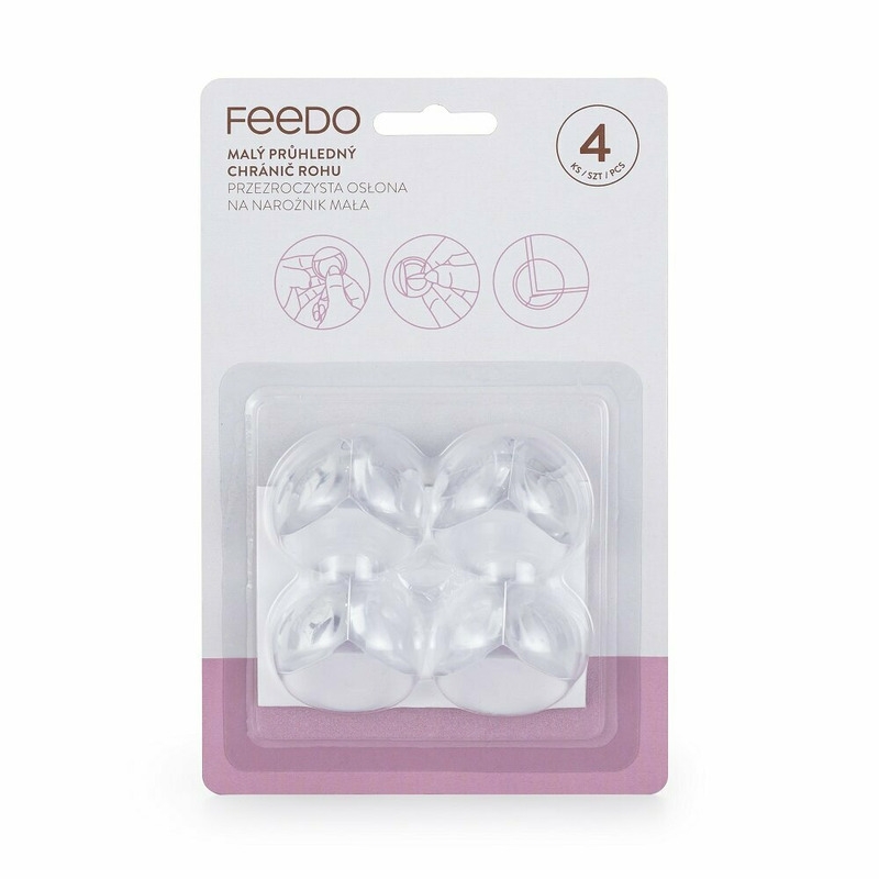 Feedo - Set protectii pentru colturi ascutite, Usor de instalat, 3.6 x 3.6 x 2.7 cm, 4 bucati, Transparent Feedo - Set protectii pentru colturi ascutite, Usor de instalat, 3.6 x 3.6 x 2.7 cm, 4 bucati, Transparent