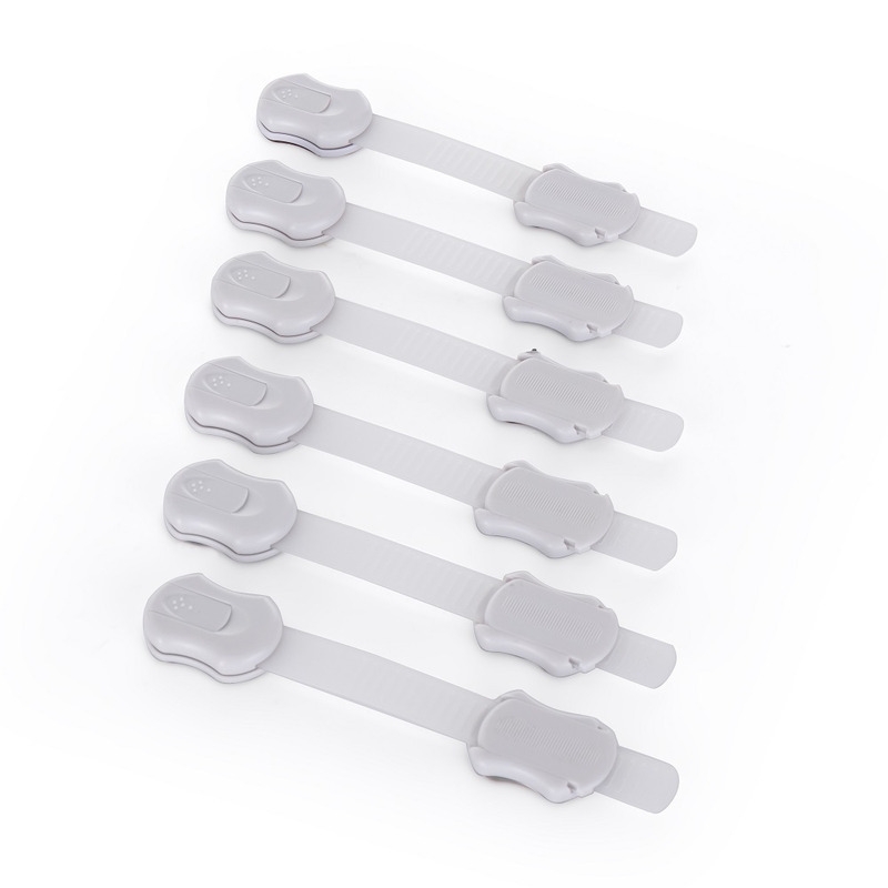 Feedo - Set sisteme de siguranta pentru mobilier, Universale, Cu lungime reglabila, 19 x 3.4 cm, Distanta 2-11 cm, 6 bucati, Alb Feedo - Set sisteme de siguranta pentru mobilier, Universale, Cu lungime reglabila, 19 x 3.4 cm, Distanta 2-11 cm, 6 bucati, Alb