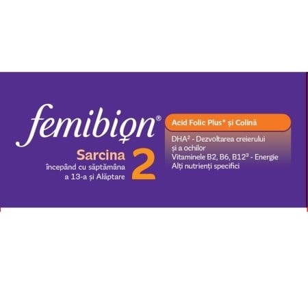Femibion 2 sarcina si alaptare, 28 comprimate + 28 capsule, Dr. Reddys