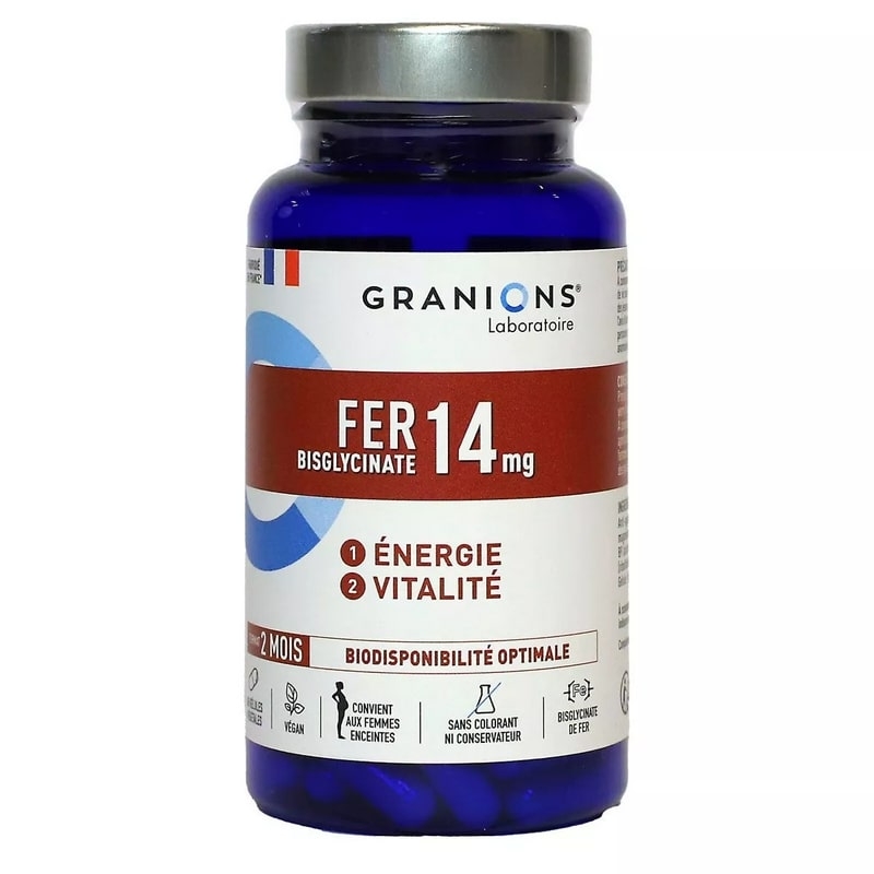 Fier bisglicinat, 14 mg, 60 comprimate, Granions Fier bisglicinat, 14 mg, 60 comprimate, Granions