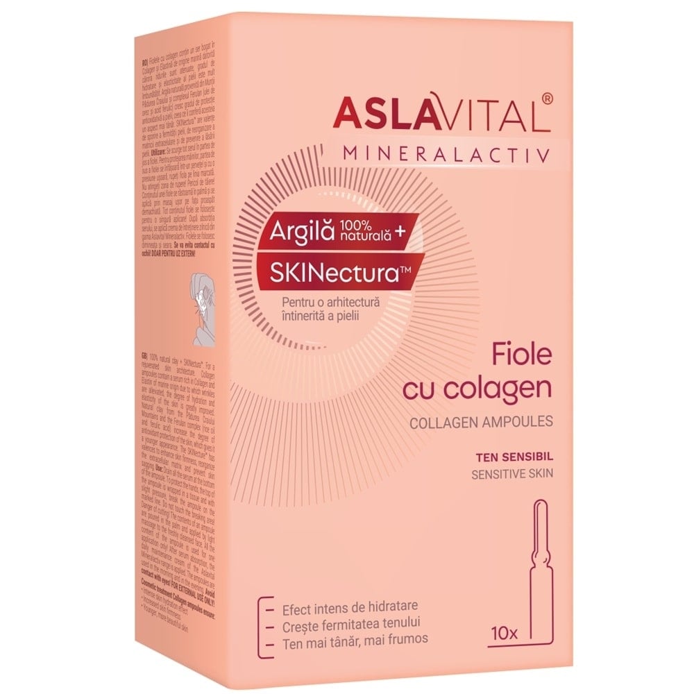 Fiole cu colagen 10 fiole, 2 ml, Aslavital Fiole cu colagen 10 fiole, 2 ml, Aslavital