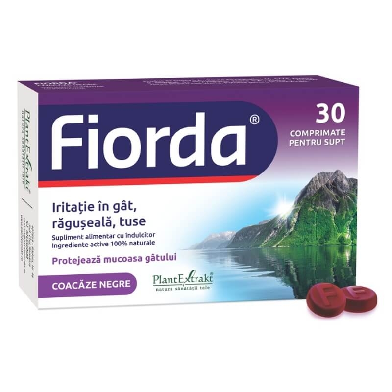 Fiorda cu aroma de coacaze negre, 30 comprimate, PlantExtrakt Fiorda cu aroma de coacaze negre, 30 comprimate, PlantExtrakt