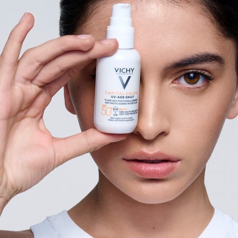 Fluid colorat SPF 50+ UV Age Daily Capital Soleil, 50 ml, Vichy Fluid colorat SPF 50+ UV Age Daily Capital Soleil, 50 ml, Vichy