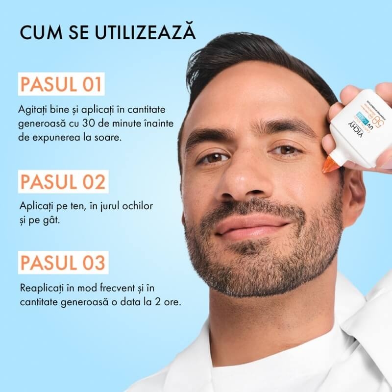 Fluid hidratant invizibil SPF 50 UV Aqua Capital Soleil, 50 ml, Vichy